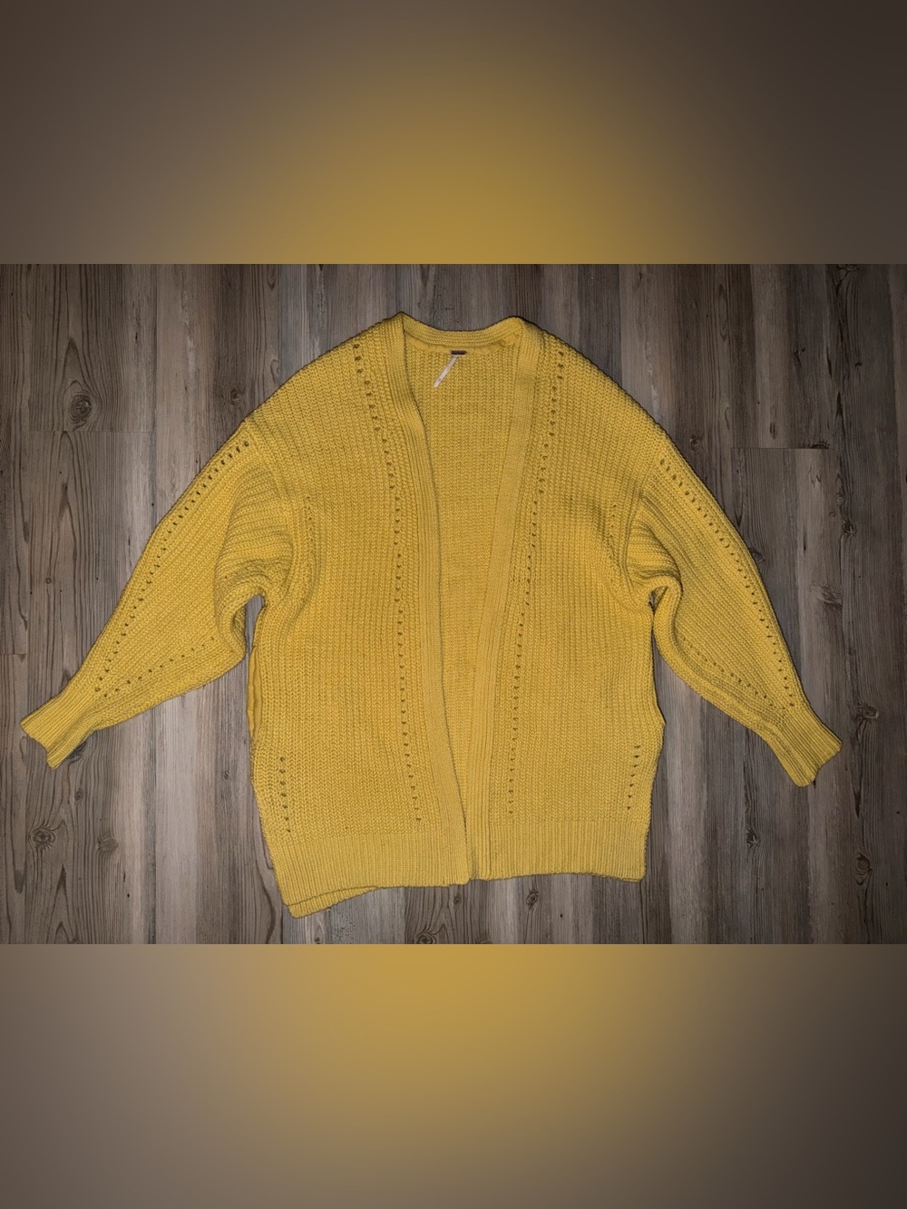 Women’s Free People Yellow Chunky Knit Cardigan Nightingale Cardi XS